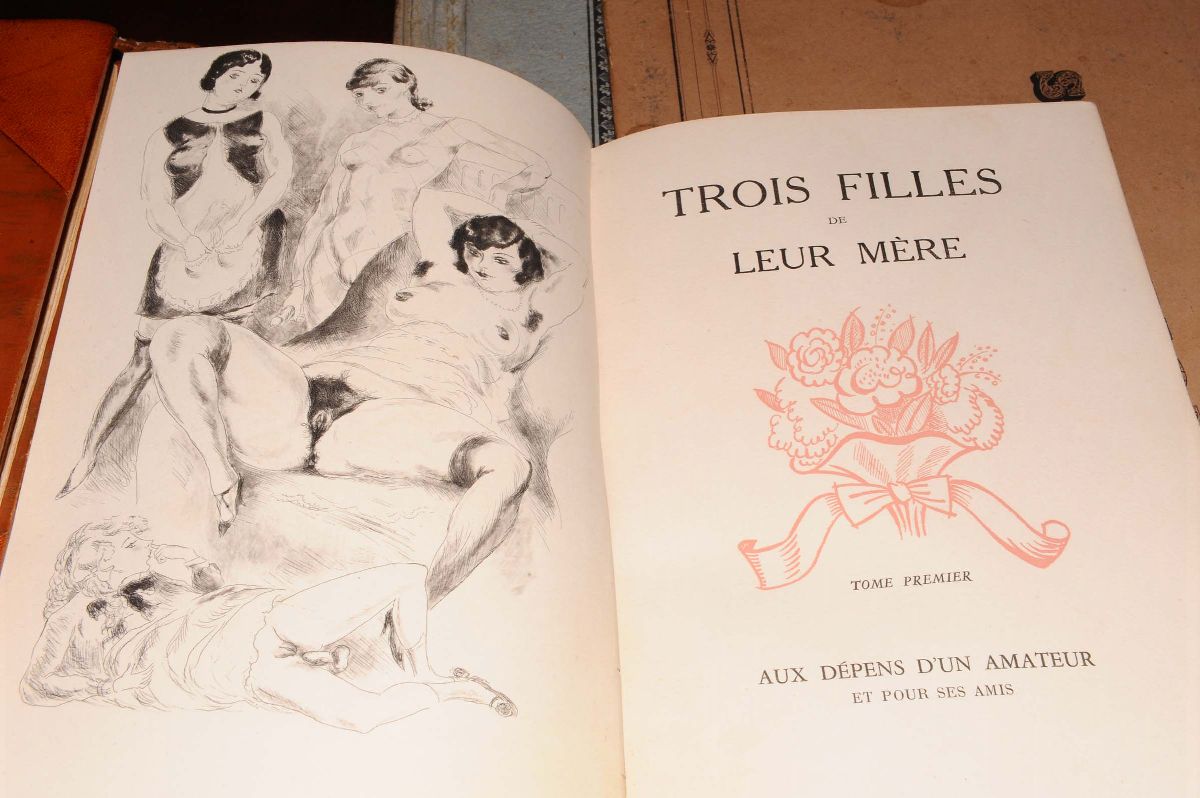Lotto di 9 Erotici Illustrati Francesi del '900