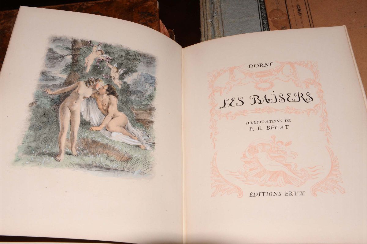 Lotto di 9 Erotici Illustrati Francesi del '900