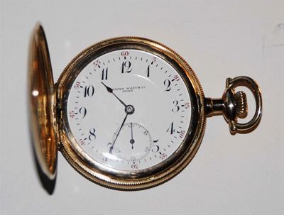 Orologio Zenith Watch da Tasca Savonette con Cassa Laminata in Oro, Prima Metà del XX Secolo