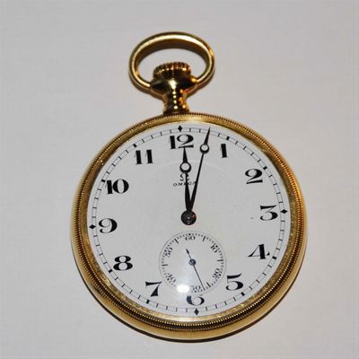 Orologio Omega da Tasca Tipo Lepine con Cassa in Oro 18 Kt, Inizio XX Secolo