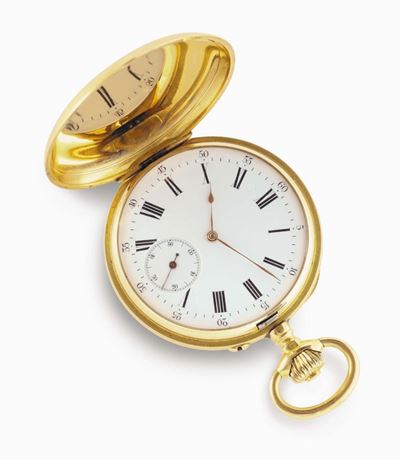 Orologio Leroy & Fils da Tasca Savonette con Cassa in Oro 18 Kt, 1870 Circa