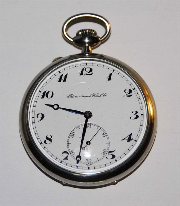 Orologio international watch&co. da tasca con cassa in nichel, 1890 circa