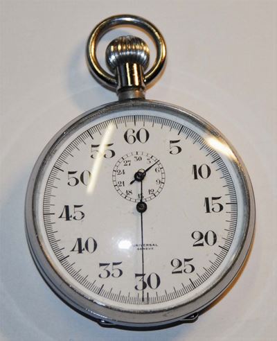 Contasecondi Universal Geneve da Tasca Tipo Lepine con Cassa in Nichel, 1920 Circa
