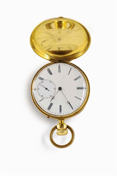 Orologio Jaeger le Coultre da Tasca Savonette con Cassa in Oro 18 Kt, 1900 Circa