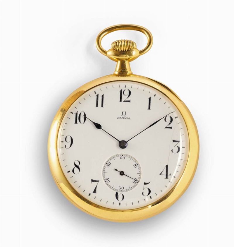 Orologio Omega Chrono tipo Lepine cassa oro 18 Kt, inizio XX secolo  - Asta Pendoleria e Orologid'Arredo - Cambi Casa d'Aste