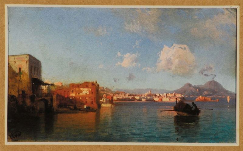 Cesare Uva (1824-1886) Veduta di Napoli  - Auction 19th and 20th century paintings - II - Cambi Casa d'Aste