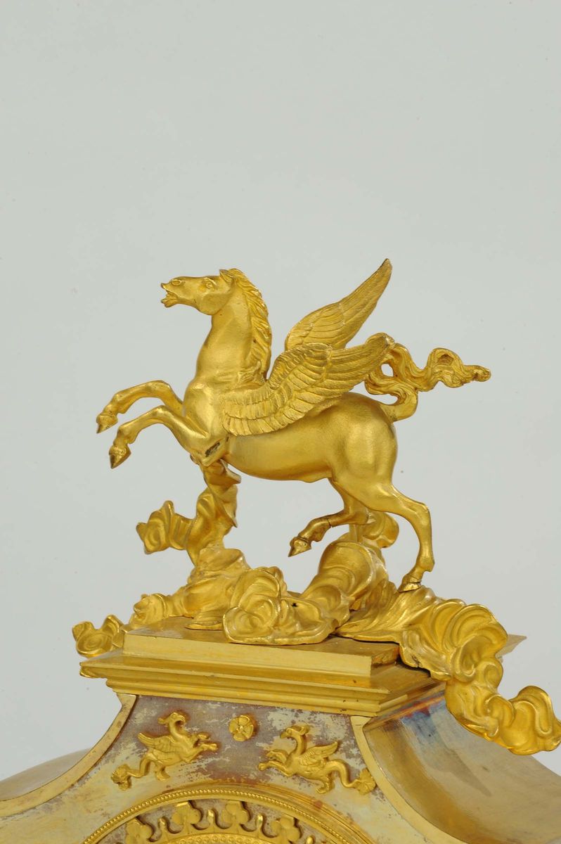 Pendola Impero in Bronzo Dorato, le Roy a Paris, Francia XVIII Secolo