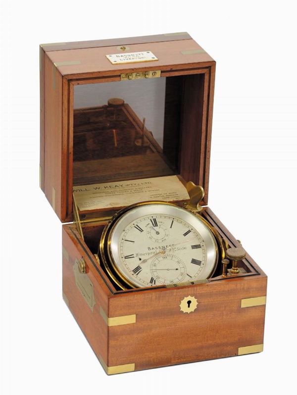 Cronometro da marina a 56 ore di carica, Basnett N 3056, Londra XIX secolo
