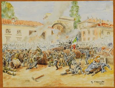 Giovanni Battista Carpanetto (1863-1928)milano, la Presa di Porta Tosa
