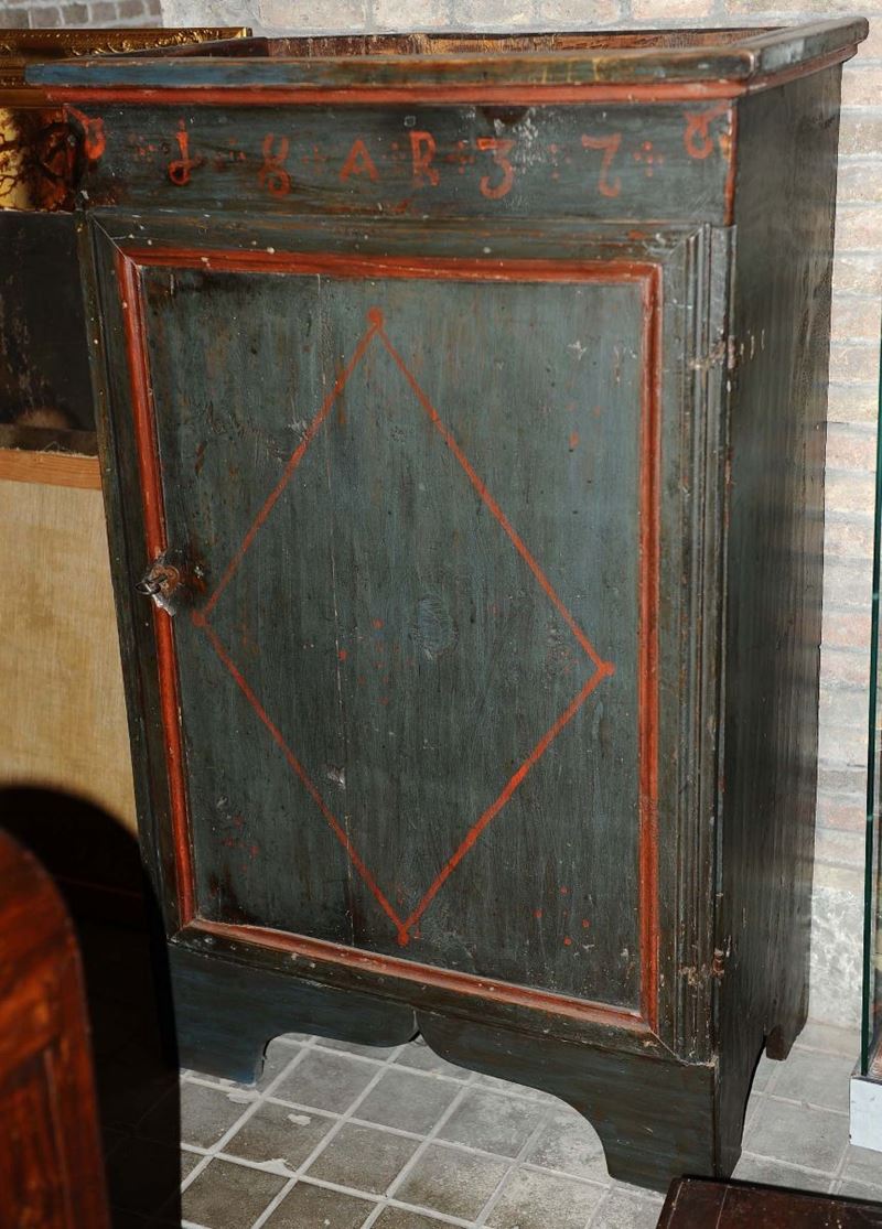 Mobile ad un'anta laccato verde con cassetti  - Auction Antique and Old Masters - Cambi Casa d'Aste