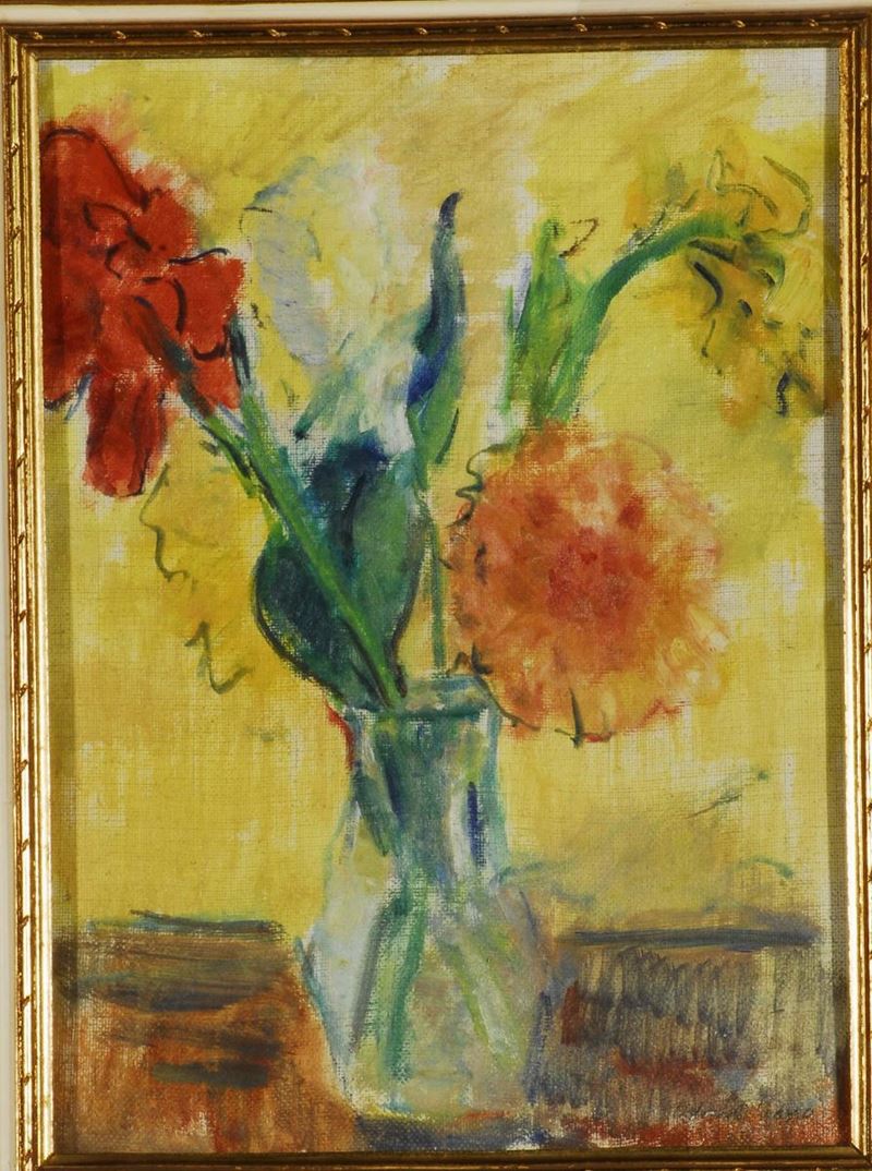 Orlando Grosso (1882-1968) Vaso di fiori  - Auction 19th and 20th century paintings - II - Cambi Casa d'Aste