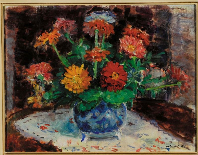 Orlando Grosso (1882-1968) Vaso di fiori  - Asta Dipinti del XIX e XX secolo - II - Cambi Casa d'Aste
