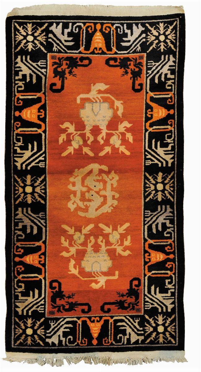 Tappeto tibetano, inizio  XX secolo  - Auction Ancient Carpets - Cambi Casa d'Aste