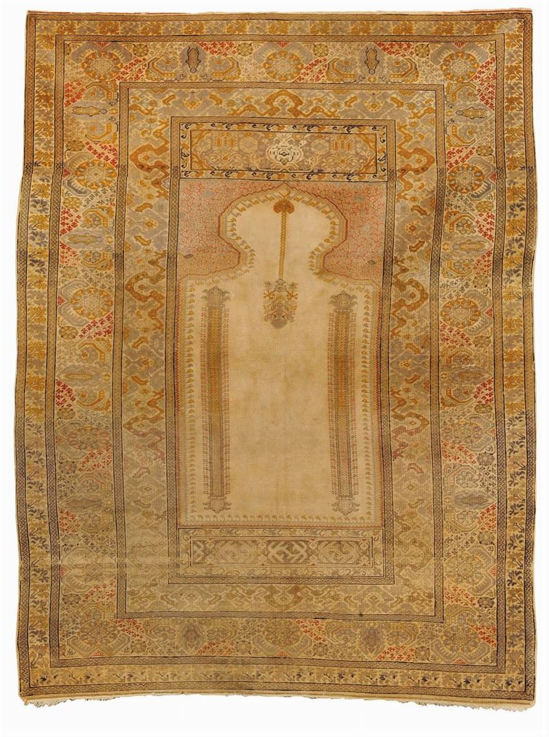 Tappeto anatolico koum kapi a preghiera, inizio XX secolo  - Auction Ancient Carpets - Cambi Casa d'Aste