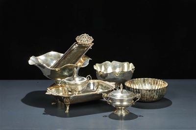 Lotto di Oggetti in Argento, Gr. 1700 Circa