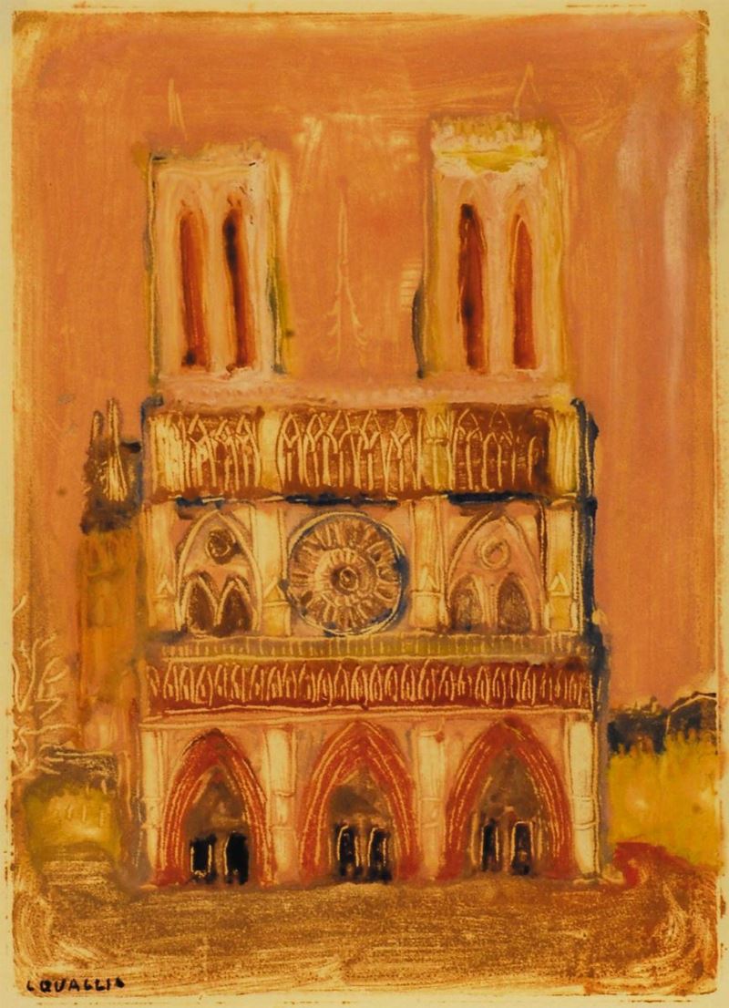Carlo Quaglia (1903-1970) Parigi, Notre Dame, 1952  - Auction Carlo Quaglia, an anthology of the work - I - Cambi Casa d'Aste