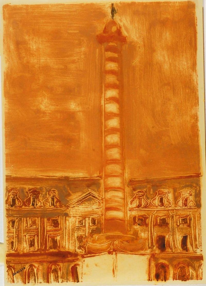 Carlo Quaglia (1903-1970) Parigi, Place Vandome, 1952  - Auction Carlo Quaglia, an anthology of the work - I - Cambi Casa d'Aste