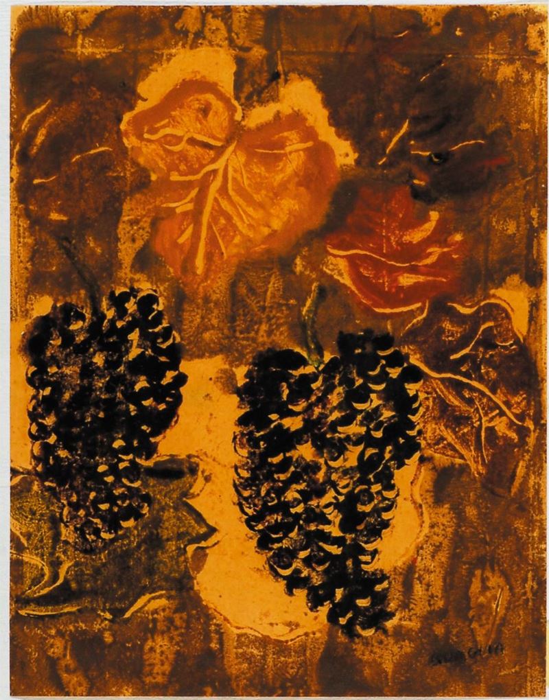 Carlo Quaglia (1903-1970) Grappoli d’uva nera, 1958  - Auction Carlo Quaglia, an anthology of the work - I - Cambi Casa d'Aste