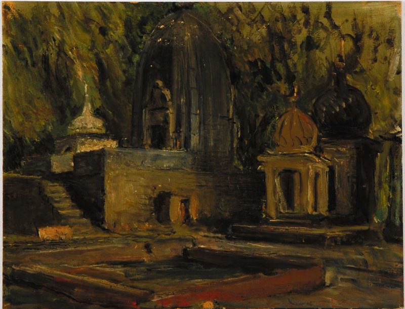Carlo Quaglia (1903-1970) Tempietto indiano,1943  - Auction Carlo Quaglia, an anthology of the work - I - Cambi Casa d'Aste