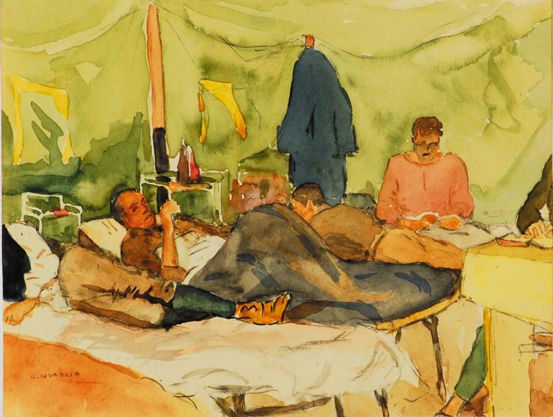 Carlo Quaglia (1903-1970) Il riposo dei prigionieri, 1942  - Auction Carlo Quaglia, an anthology of the work - I - Cambi Casa d'Aste