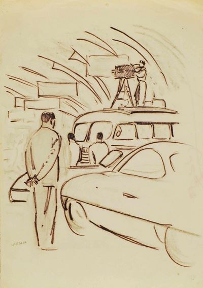 Carlo Quaglia (1903-1970)la Tv al Salone, 1955