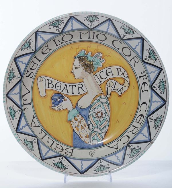 Piatto in ceramica policroma, Orvieto
