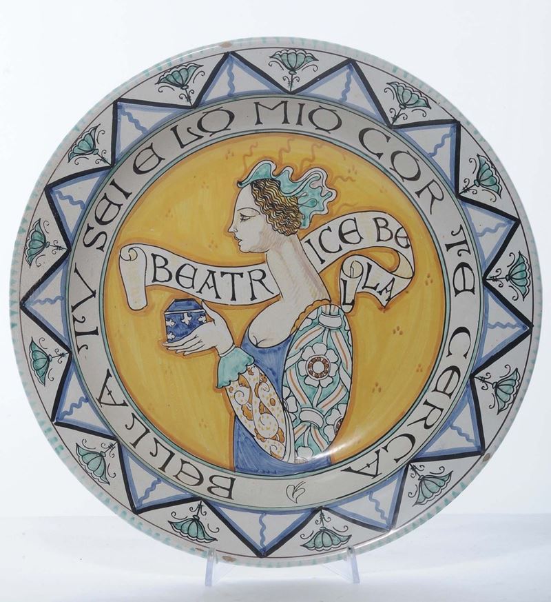 Piatto in ceramica policroma, Orvieto  - Asta Asta a Tempo 6-2014 - Cambi Casa d'Aste