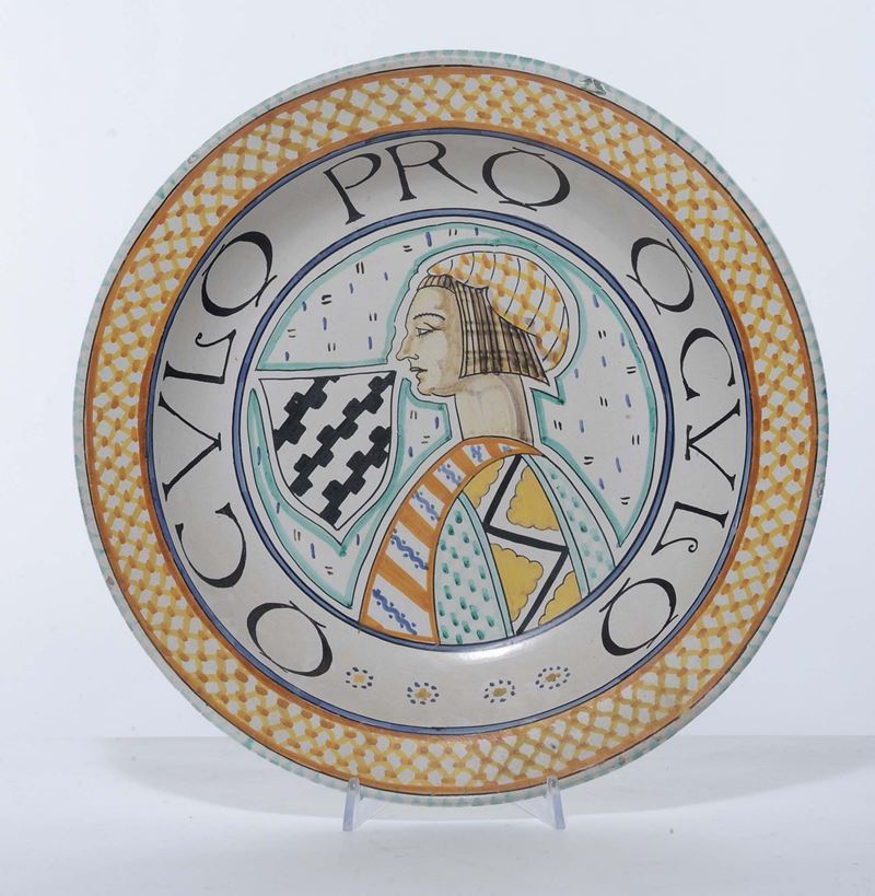 Piatto in ceramica policroma, Orvieto  - Auction OnLine Auction 2-2013 - Cambi Casa d'Aste