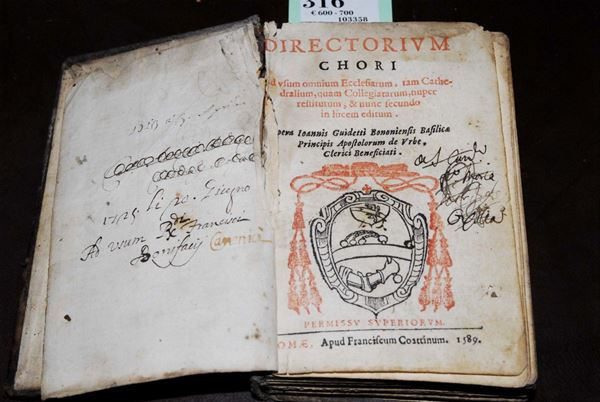 (Musica - edizioni 500) Guidetti, Giovanni Directorium chori, Roma, Coattinum, 1589