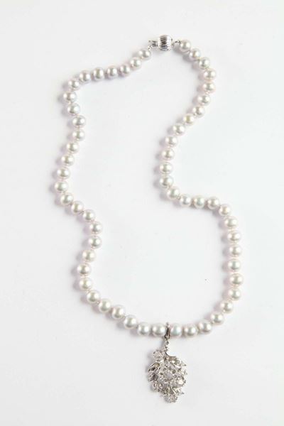 Collana di Perle Fresh Water Grigie