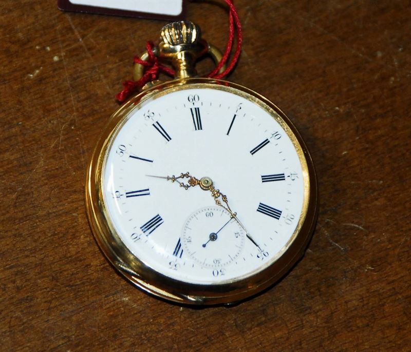 Orologio da tasca in oro, inizio XX secolo  - Auction Pendulum and Decorative Clocks - Cambi Casa d'Aste