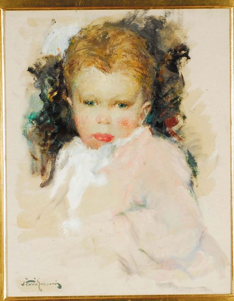Vittorio Gussoni (1893-1968) Ritratto di fanciullo  - Asta Dipinti del XIX e XX secolo - II - Cambi Casa d'Aste
