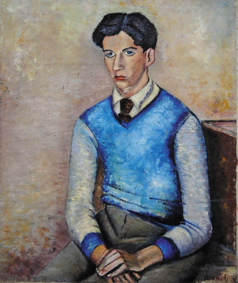 Guglielmo Bianchi (1899-1965) Figura maschile seduta, 1931  - Asta Dipinti del XIX e XX secolo - II - Cambi Casa d'Aste