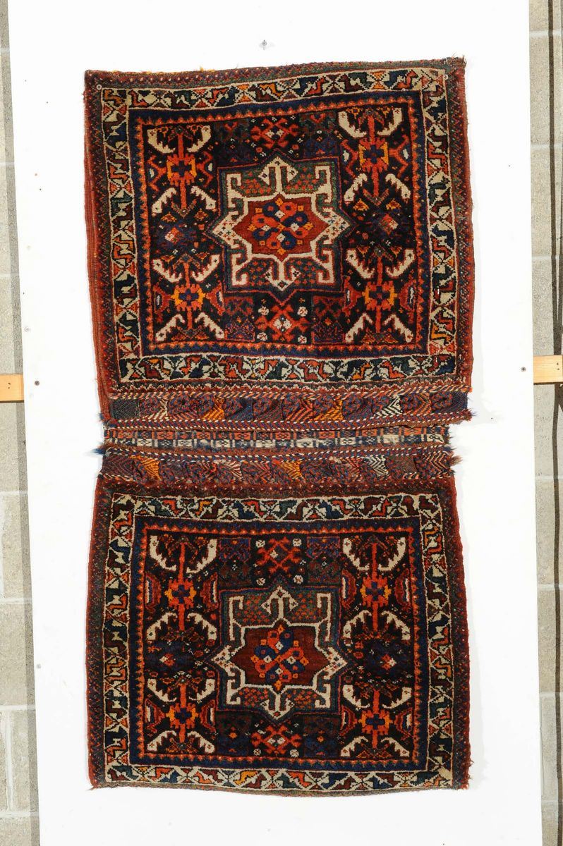 Doppia sacca Persia occidentale, inizio XX secolo  - Auction Ancient Carpets - Cambi Casa d'Aste