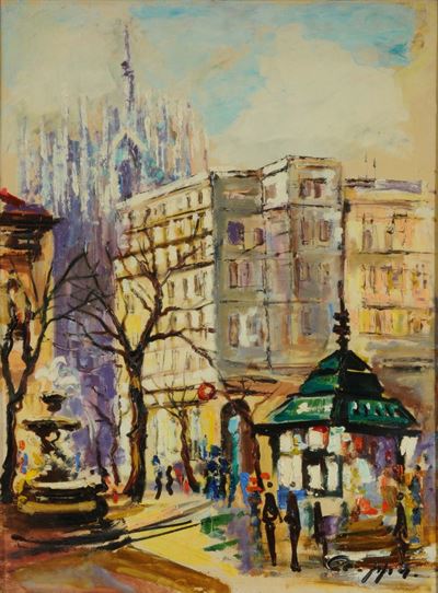 Cesarino Monti (1916-1979)veduta Cittadina
