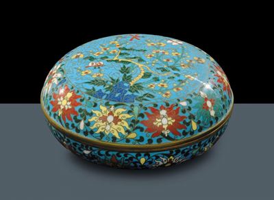 Scatola in Metallo e Smalti Cloisonnè, Cina