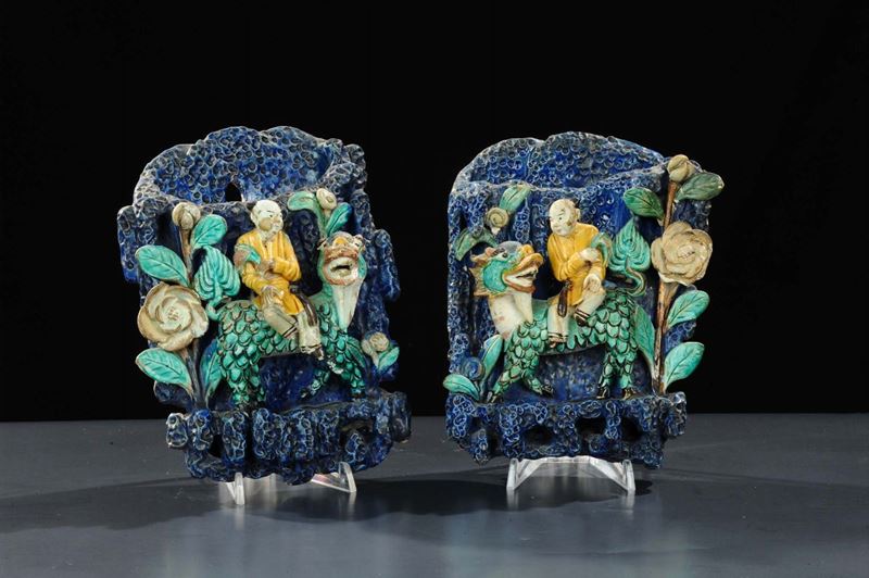 Due portafiori pensili, Cina  - Auction OnLine Auction 03-2012 - Cambi Casa d'Aste