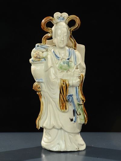 Portafiori in Porcellana con Figura Maschile, XX Secolo