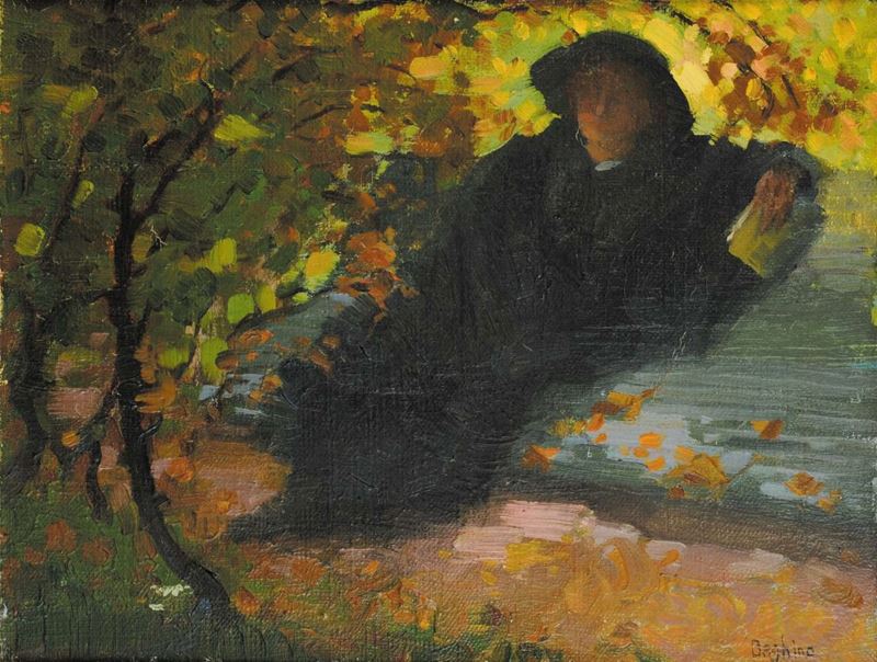 Stefano Baghino (1881-1920) Donna seduta su una panchina  - Auction 19th and 20th century paintings - II - Cambi Casa d'Aste