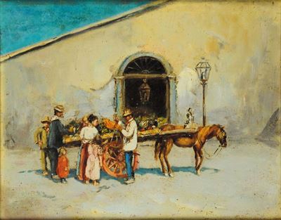 Gaetano Esposito (1858-1911)scene di Vita Contadina