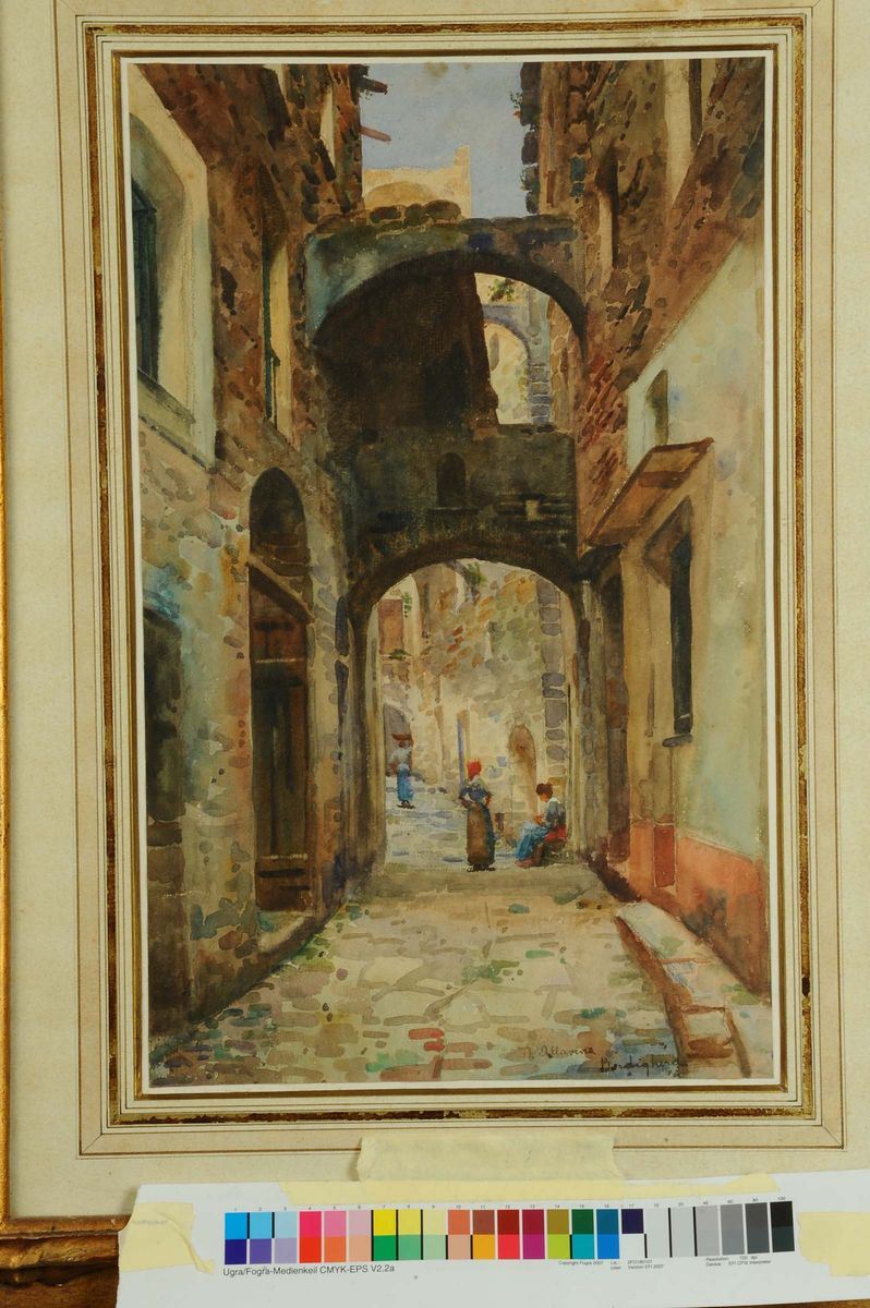 Michele Allavena (1863-1949) Vicoli della Pigna a Sanremo  - Asta Antiquariato e Dipinti Antichi - Cambi Casa d'Aste