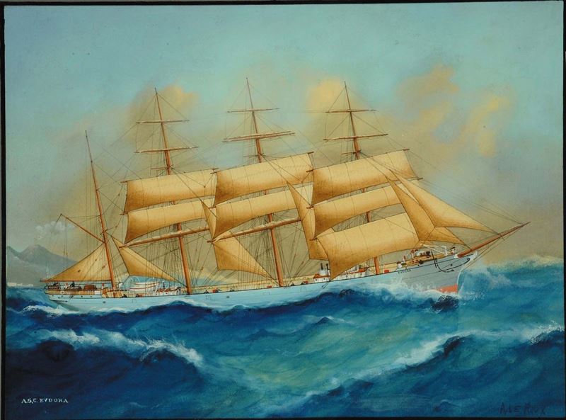 A. Le Roux ACC Eudora in navigazione  - Asta Antiquariato e Dipinti Antichi - Cambi Casa d'Aste