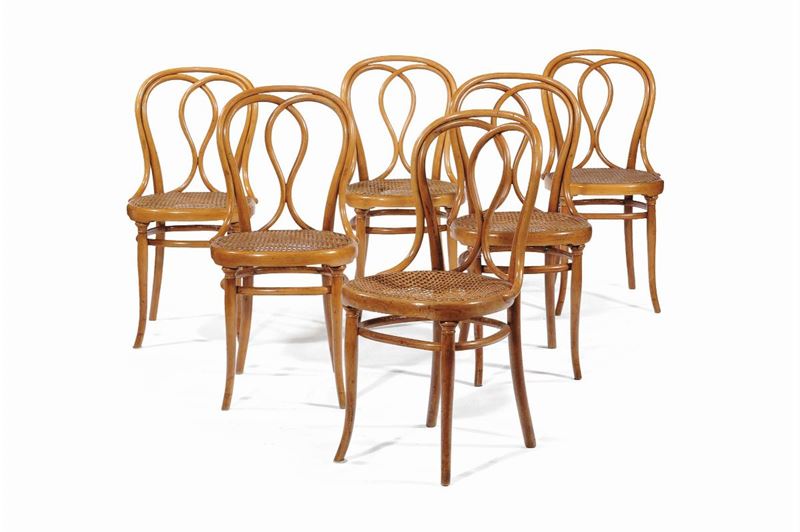 Thonet - Vienna Sei sedie modello 29  - Asta Arti Decorative del XX secolo e Design - Cambi Casa d'Aste