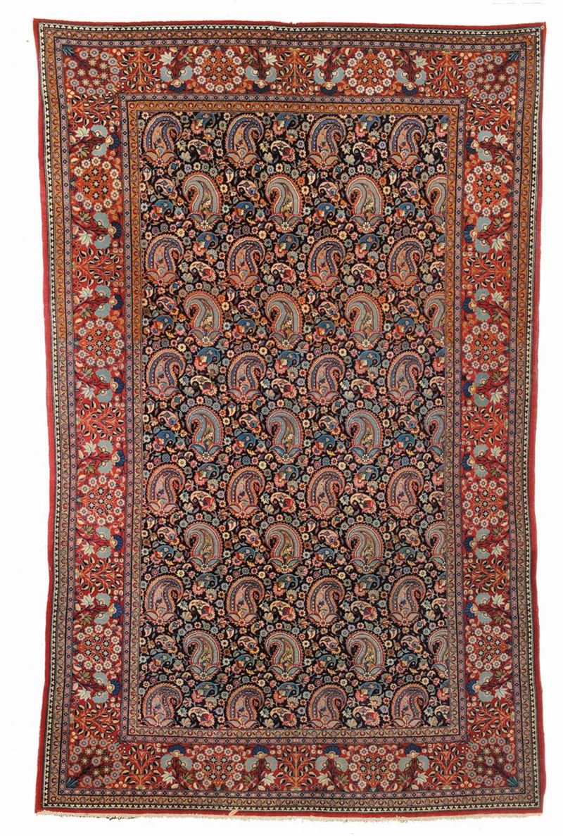 Tappeto persiano Kashan, fine XVIII secolo  - Asta Tappeti Antichi - Cambi Casa d'Aste