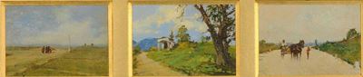 Alberto Dressler (1878-1949)contratto Marca di Valtravaglia Ritorno al Paesello