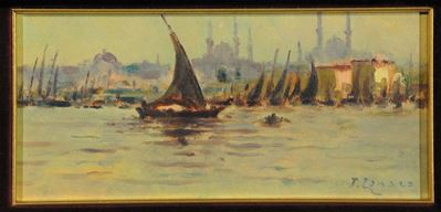 Fausto Zonaro (1854-1929)stretto del Bosforo