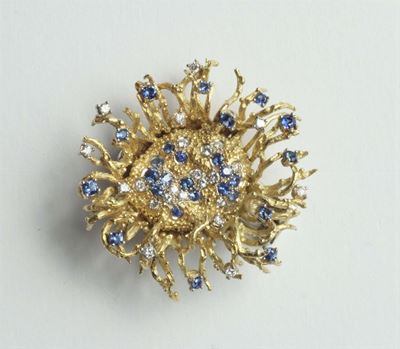 Spilla con Zaffiri e Diamanti