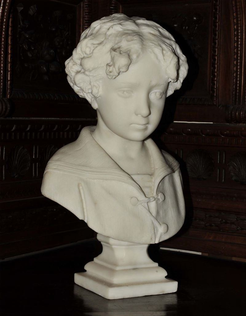 Busto di fanciullo in marmo  - Asta Antiquariato e Dipinti Antichi - Cambi Casa d'Aste