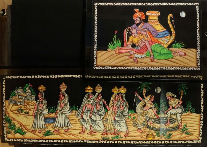 Lotto di 2 batik indiani  - Auction Antique and Old Masters - Cambi Casa d'Aste
