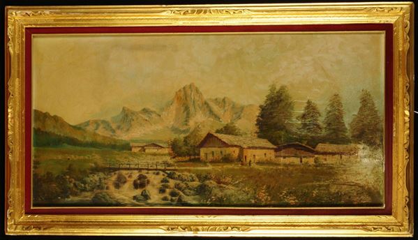 Anonimo del XIX secolo Paesaggio montano
